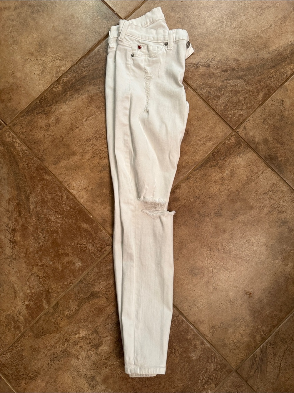 Hudson Jeans White Distressed Slim Fit Jeans